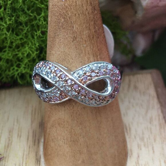 Sterling Silver Cz Infinity Ring Size 9 - Picture 5 of 5